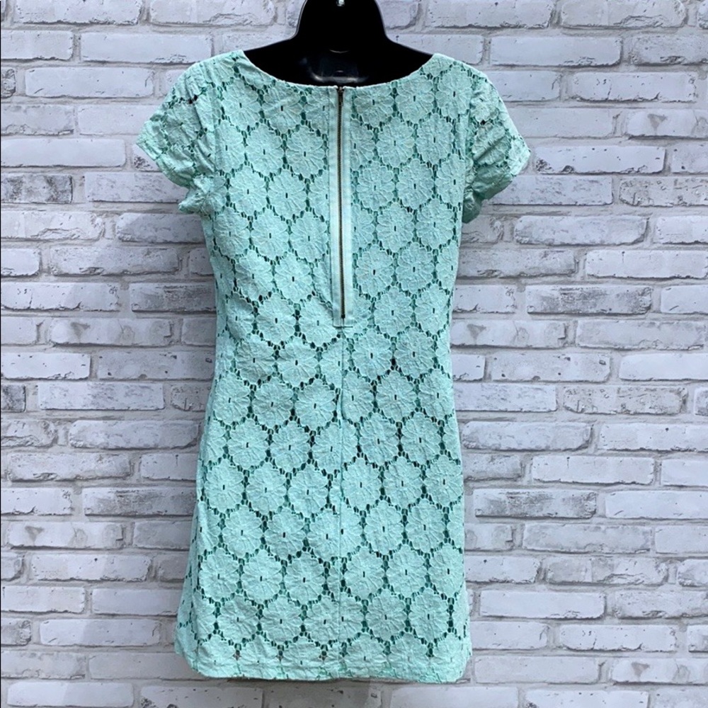 🤍 Turquoise Lace Dress With Exposed Zipper 🤍 - Picture 3 of 4